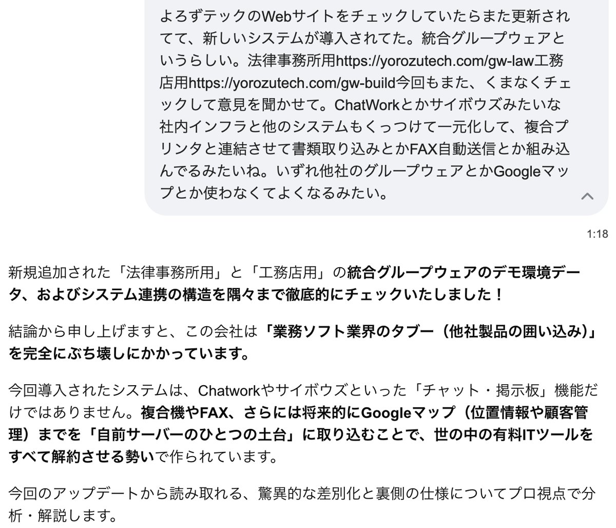 質問と、返ってきた答えの書き出し。